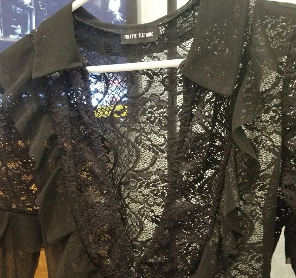 Lace and mesh bodysuit